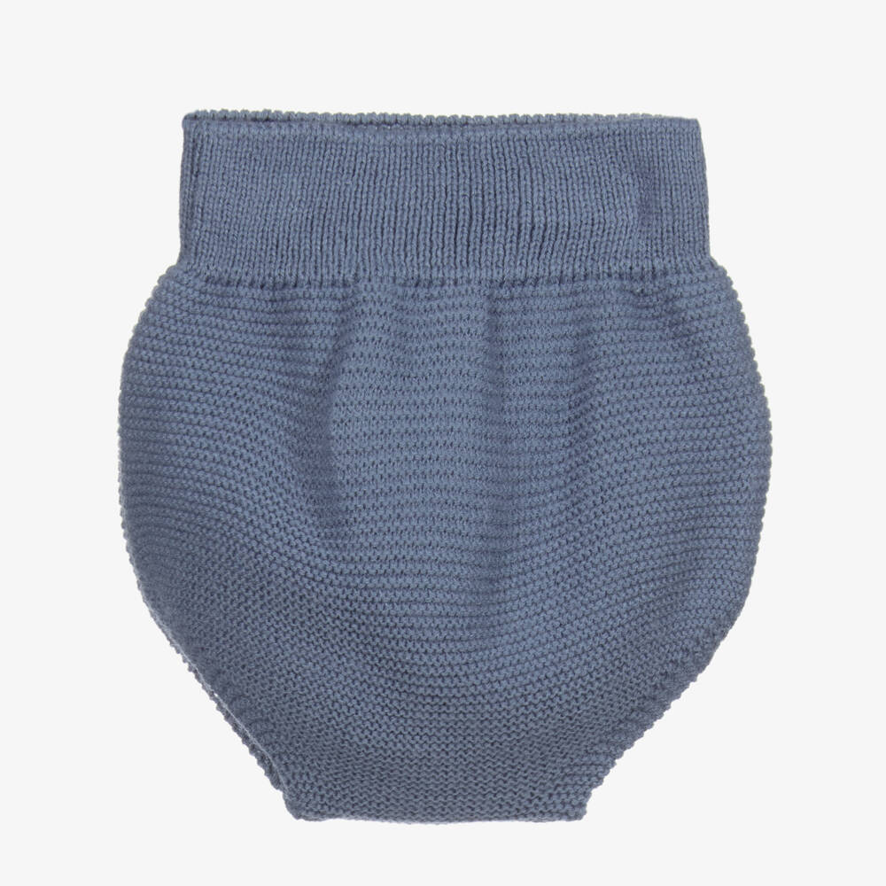Mebi-Blue Knitted Baby Shorts | Childrensalon Outlet