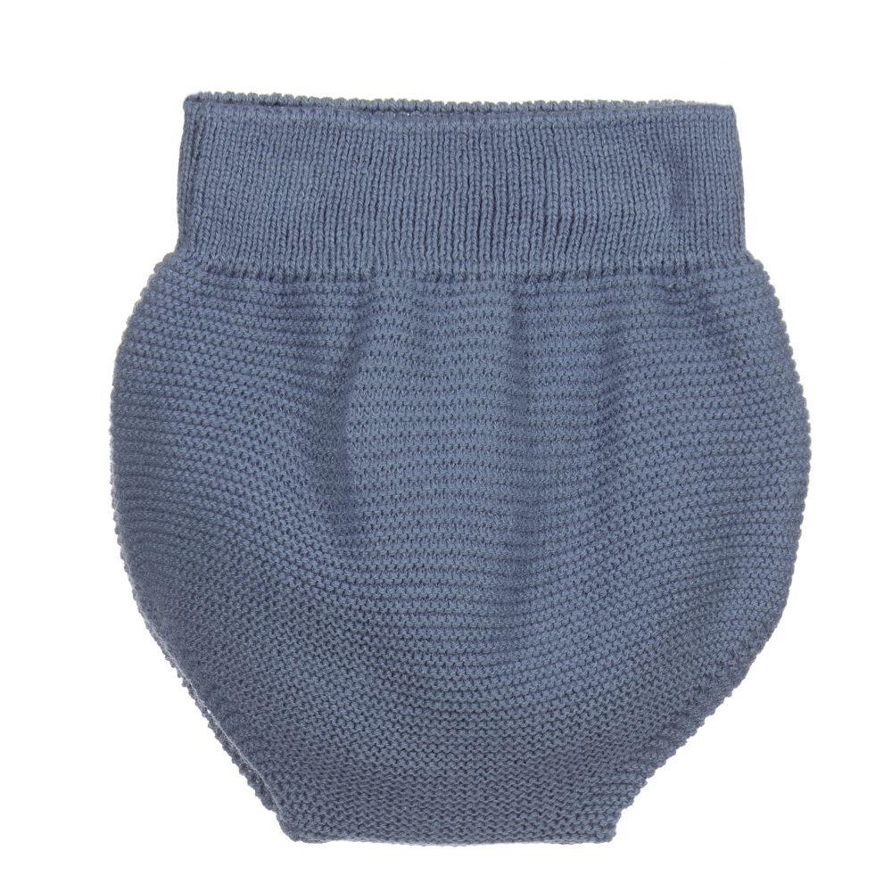 Mebi - Blue Knitted Baby Shorts | Childrensalon