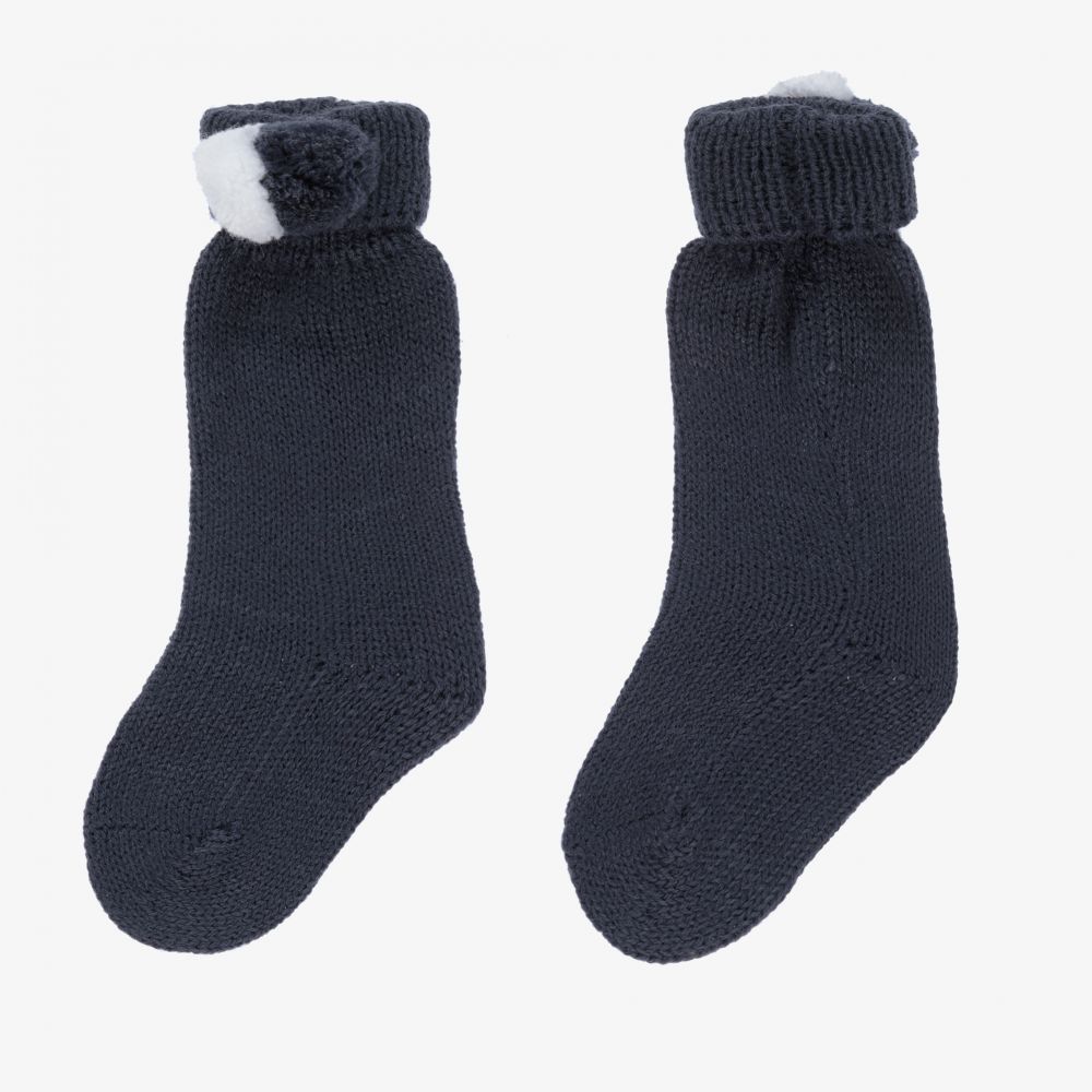 ميبي-Blue Knitted Baby Socks | Childrensalon Outlet