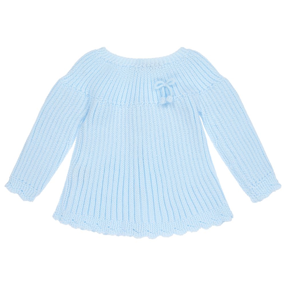 Mebi - Blue Knitted Baby Sweater | Childrensalon