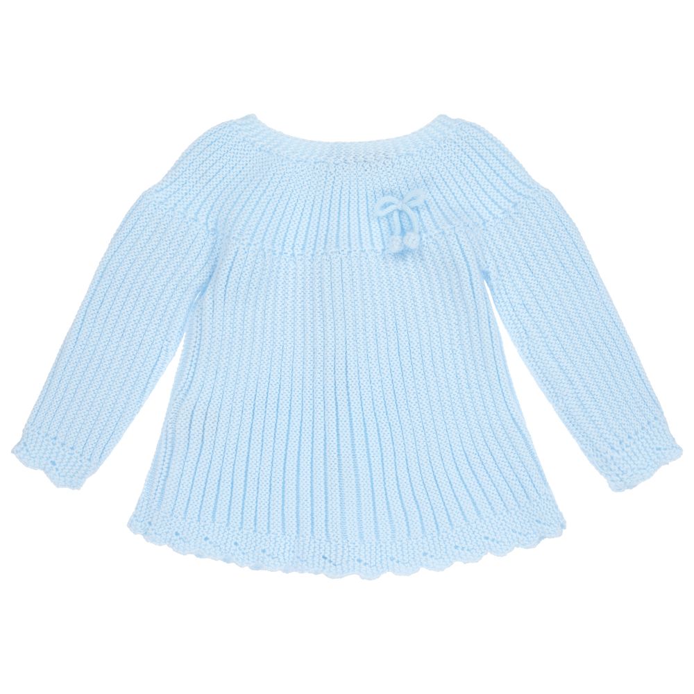 Mebi-Blue Knitted Baby Sweater | Childrensalon Outlet