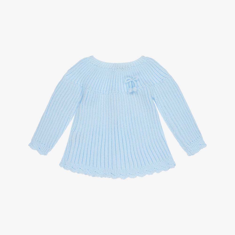 Mebi-Blue Knitted Baby Sweater | Childrensalon Outlet