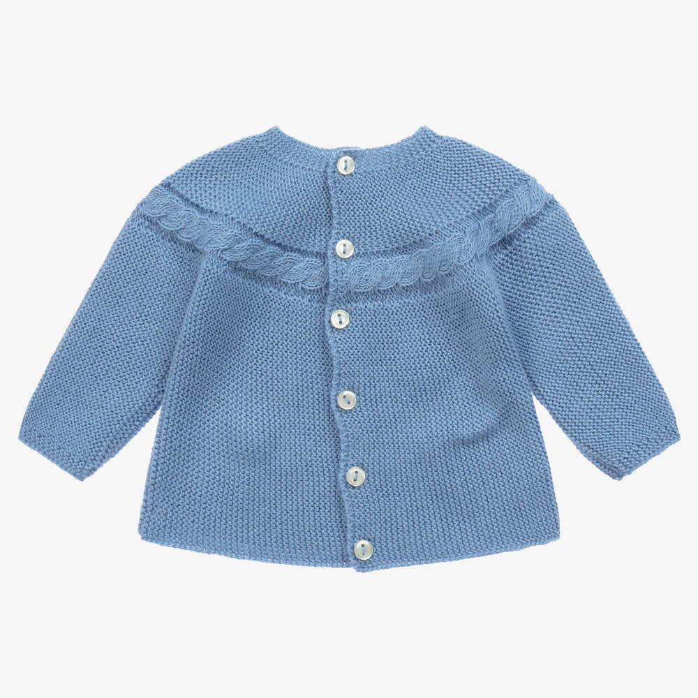 Mebi Blue Knitted Baby Sweater Childrensalon Outlet
