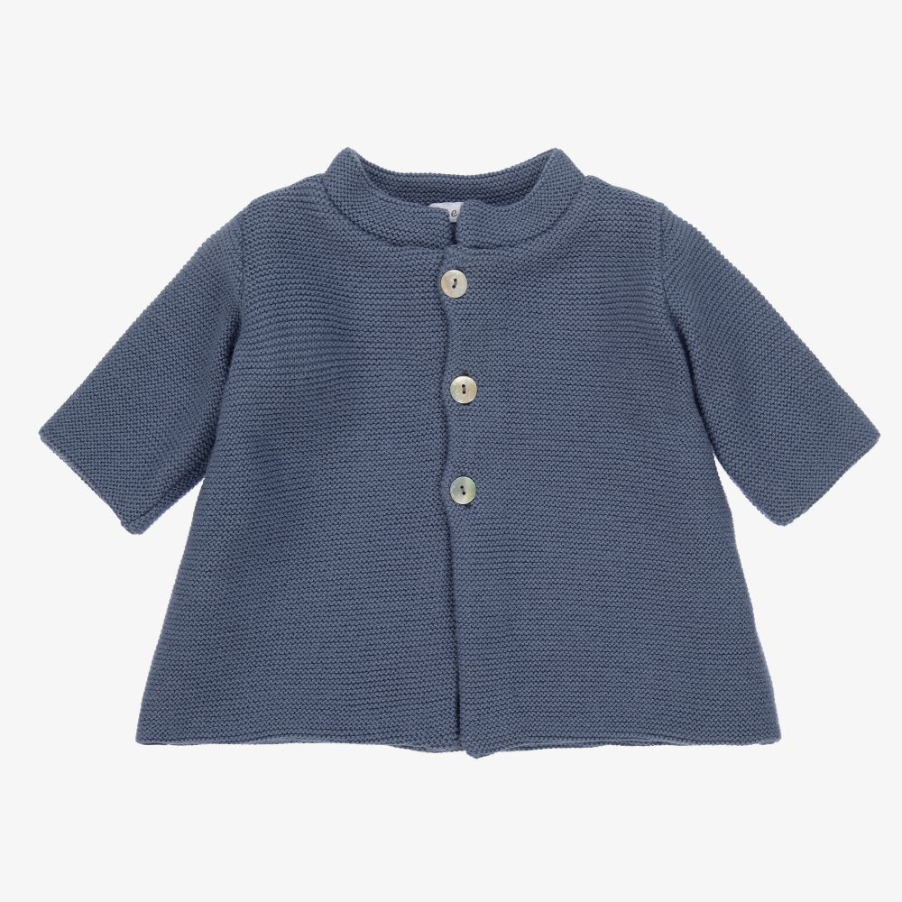 Mebi - Blue Knitted Coat | Childrensalon