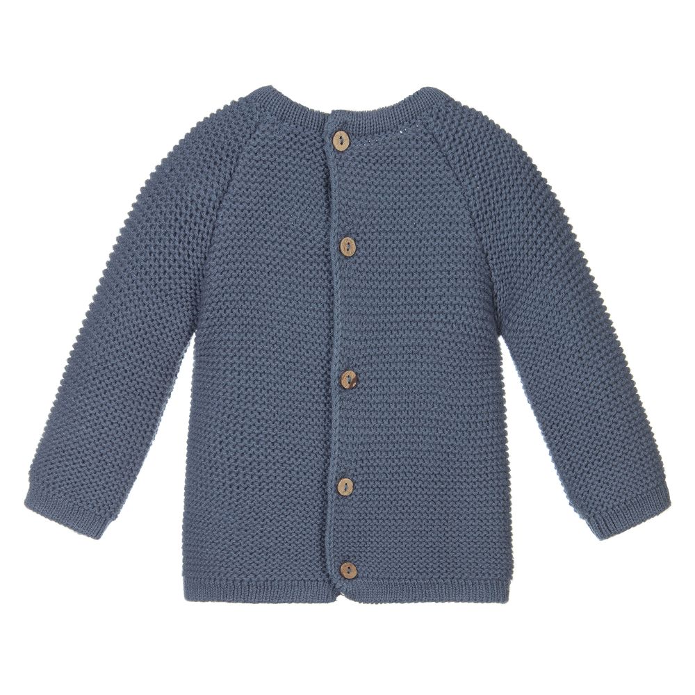 Mebi-Blue Knitted Sweater | Childrensalon Outlet