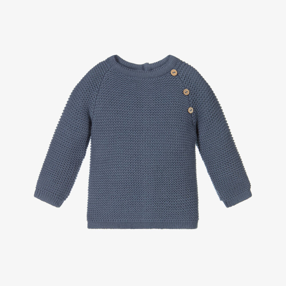 Mebi-Blue Knitted Sweater | Childrensalon Outlet