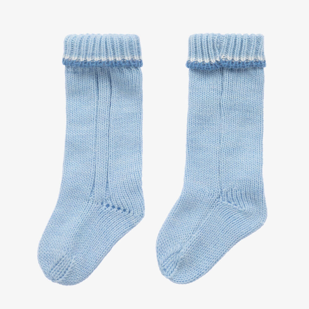 Mebi-Blue Merino Wool  Socks | Childrensalon Outlet