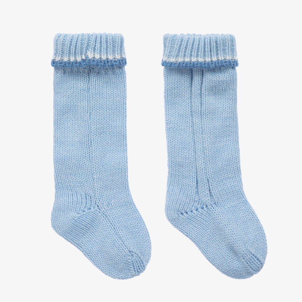Mebi - Blue Merino Wool  Socks | Childrensalon