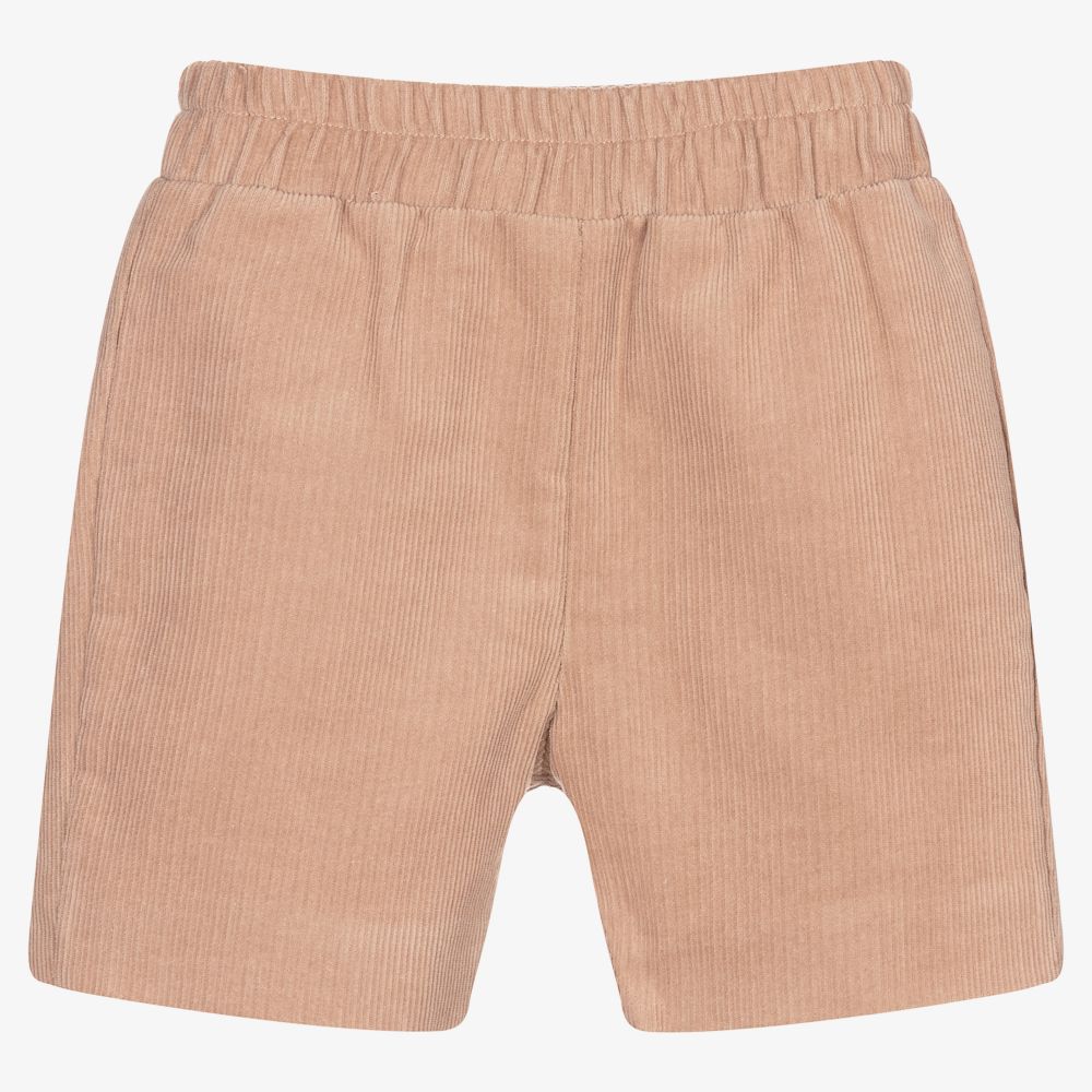 Mebi - Boys Beige Corduroy Shorts | Childrensalon