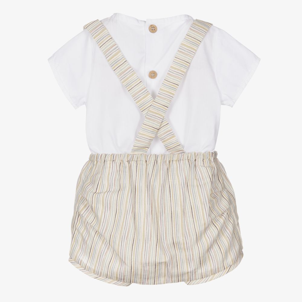 Mebi-Топ и бежевые хлопковые шорты для мальчиков | Childrensalon Outlet