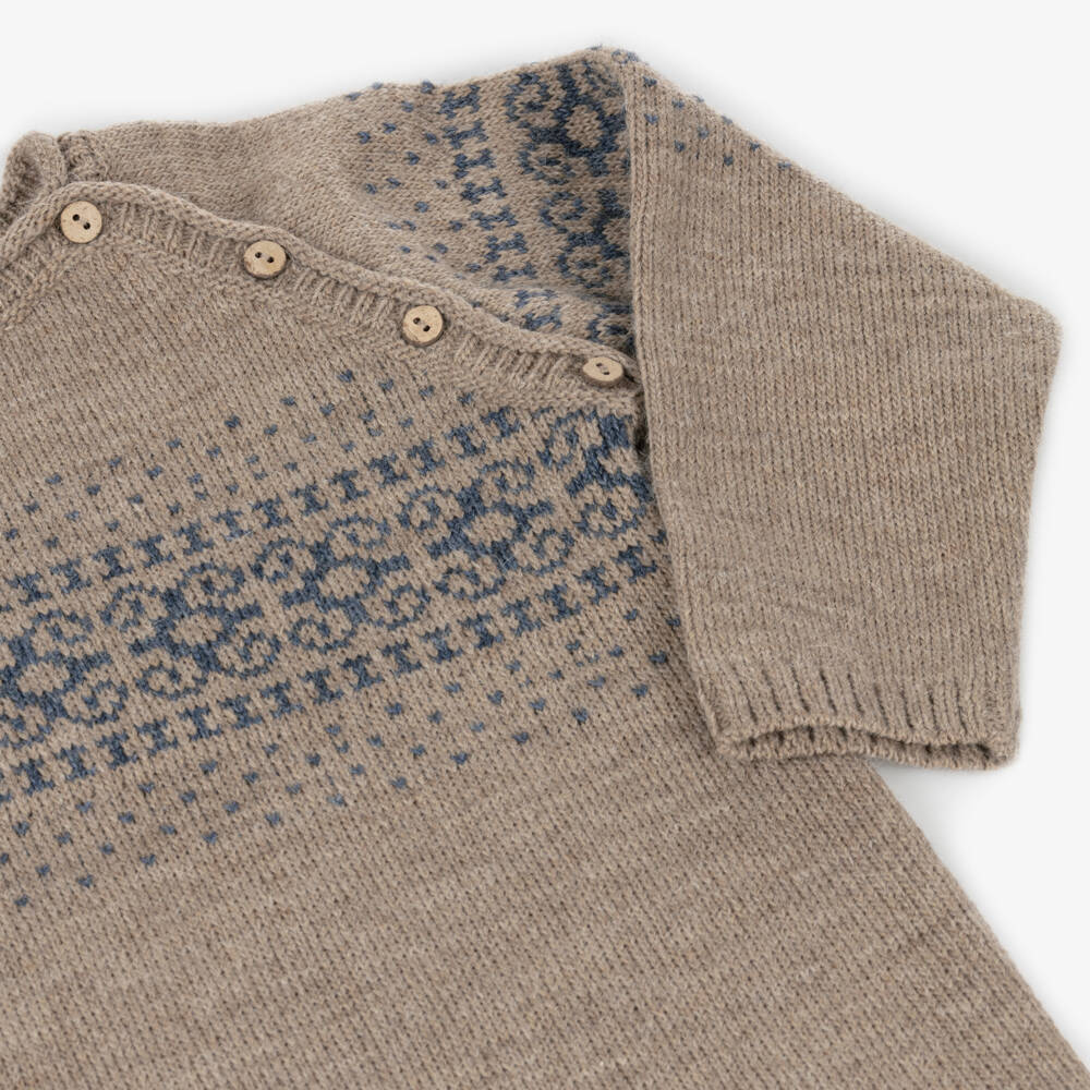 Mebi-طقم شورت قطن لون أزرق وبيج للأولاد | Childrensalon Outlet