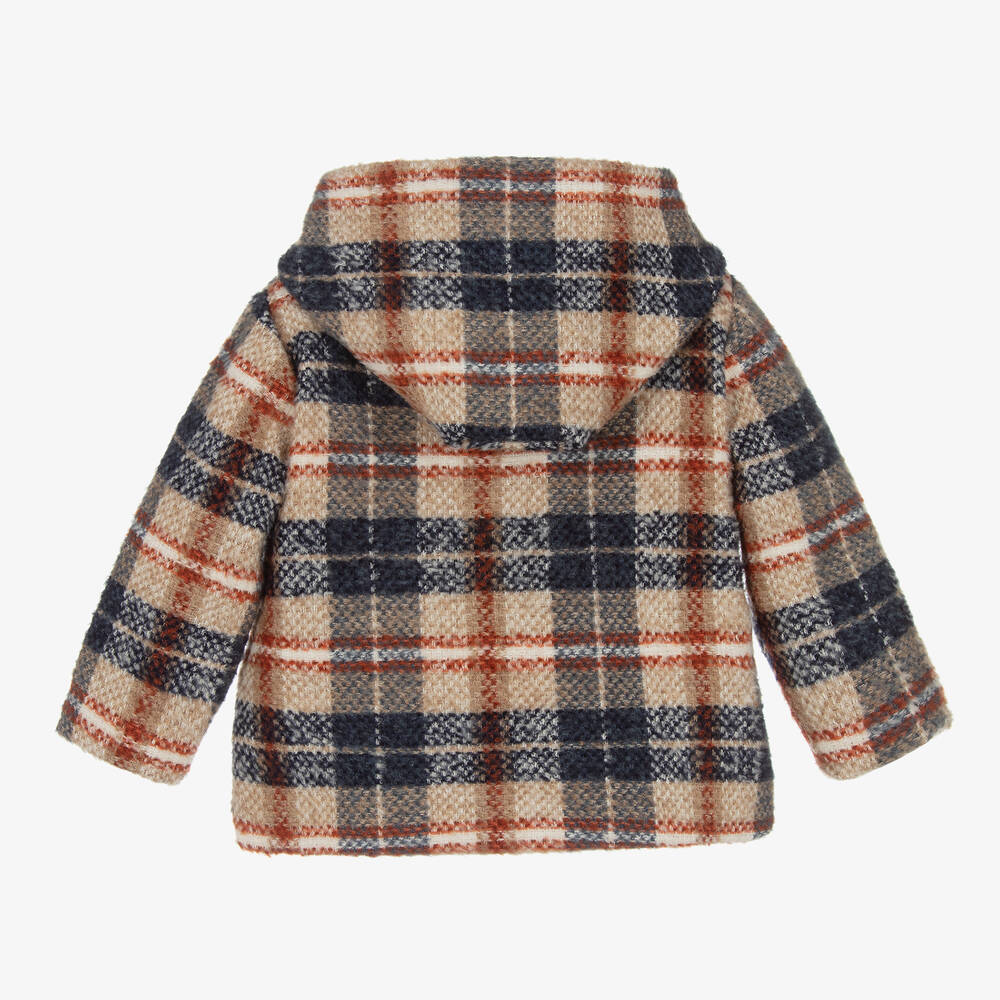 Mebi-Boys Blue & Beige Cotton Coat | Childrensalon Outlet