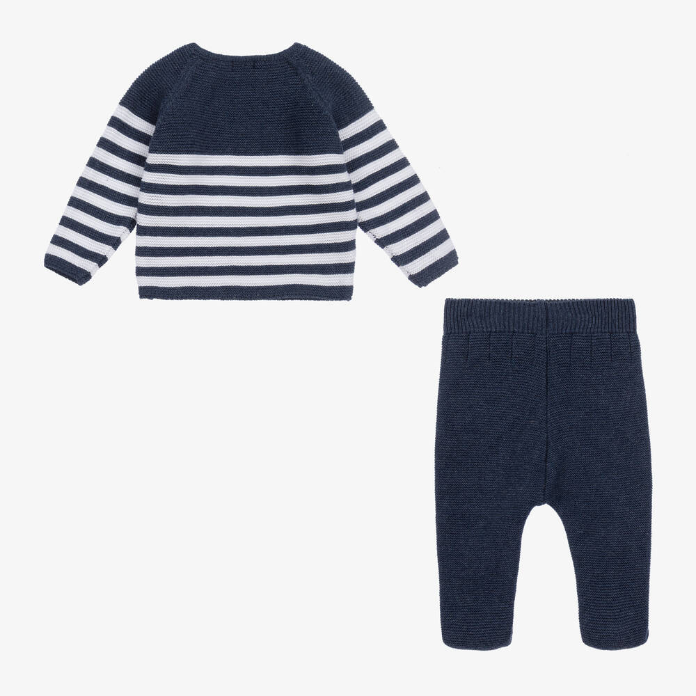 Mebi-Синий топ и штанишки из трикотажа для мальчиков | Childrensalon Outlet