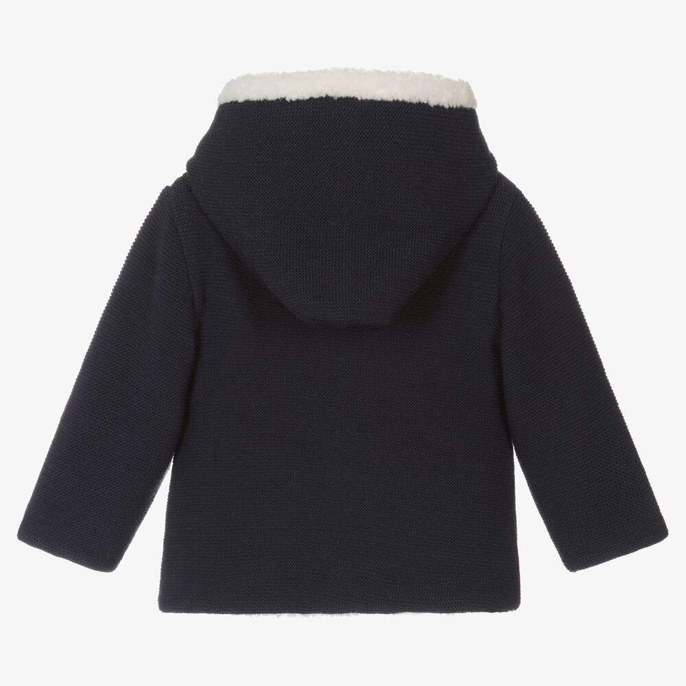 ميبي-جاكيت هودي أكريليك محبوك لون كحلي للأولاد | Childrensalon Outlet