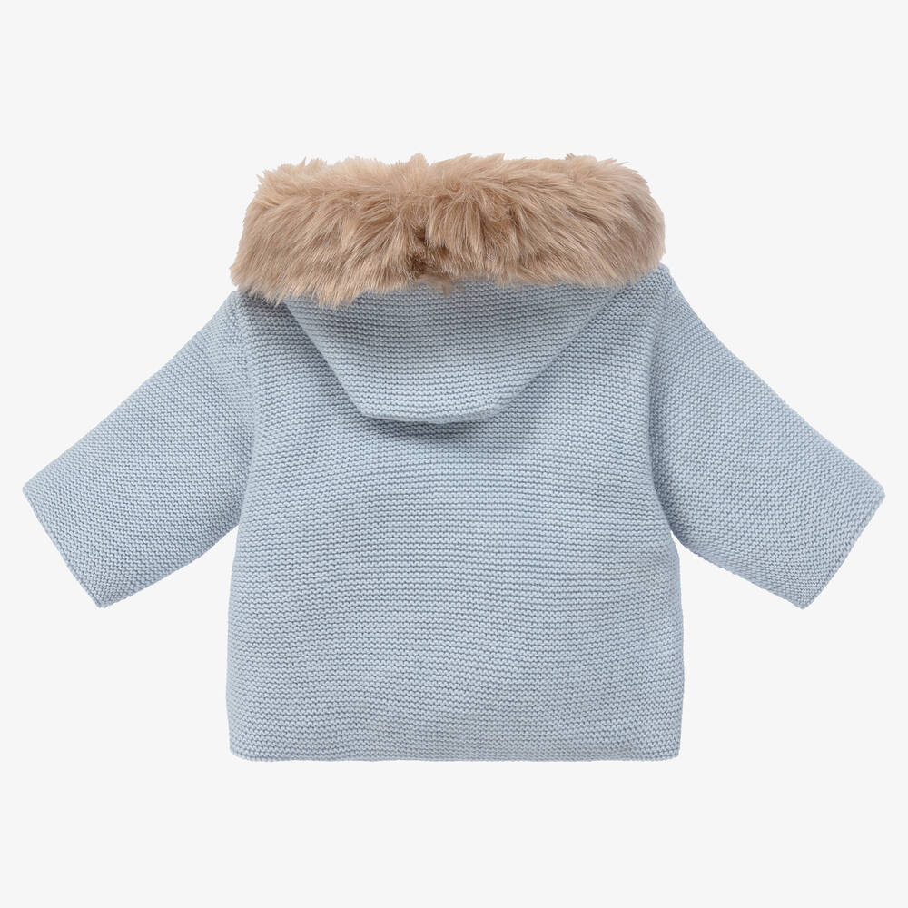 Mebi Boys Blue Knitted Pram Coat