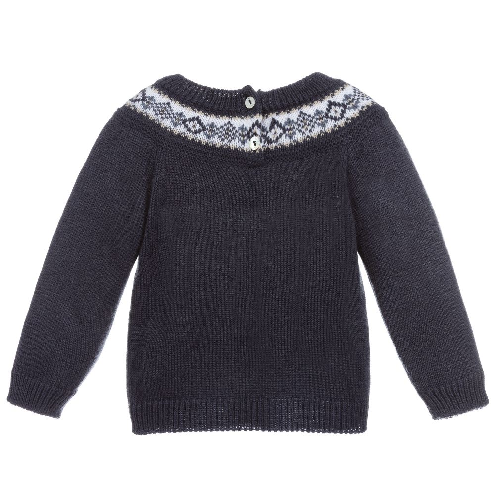 Mebi-Boys Blue Knitted Sweater | Childrensalon Outlet