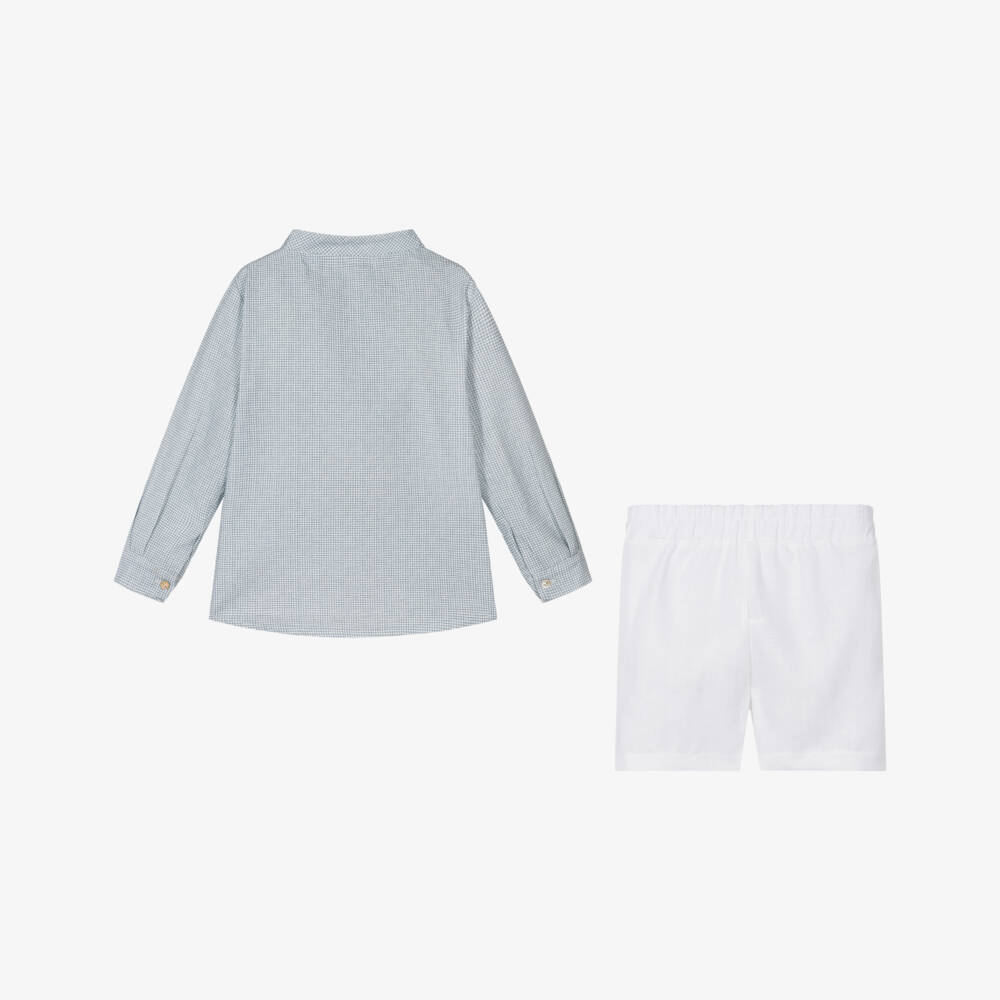 Mebi-Костюм из хлопка в синюю клетку для мальчиков | Childrensalon Outlet