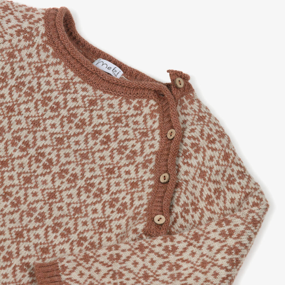 Mebi-طقم كنزة بيج بنمط فير آيل للأولاد | Childrensalon Outlet