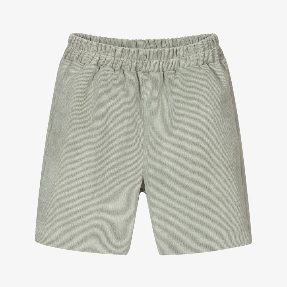 Mebi-Boys Green Corduroy Shorts | Childrensalon Outlet