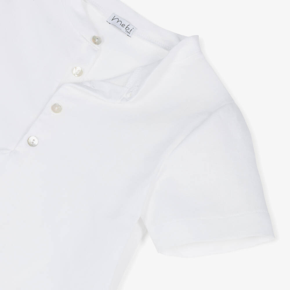 Mebi-طقم أولاد رمادي وأبيض من مزيج الكتان | Childrensalon Outlet