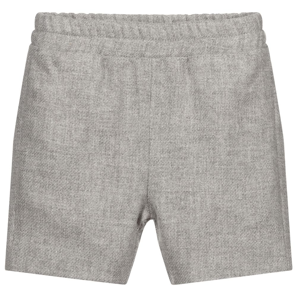 Mebi - Boys Grey Wool Shorts | Childrensalon