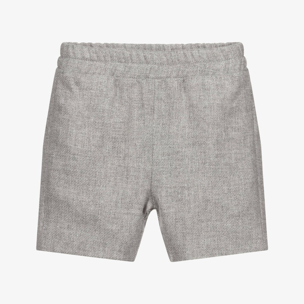 Mebi-Boys Grey Wool Shorts | Childrensalon Outlet