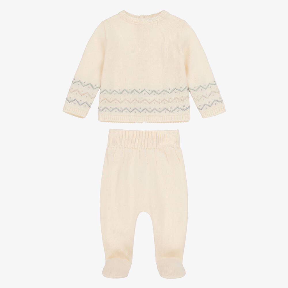 Mebi-Кремовый вязаный комплект Fair Isle для мальчиков | Childrensalon Outlet