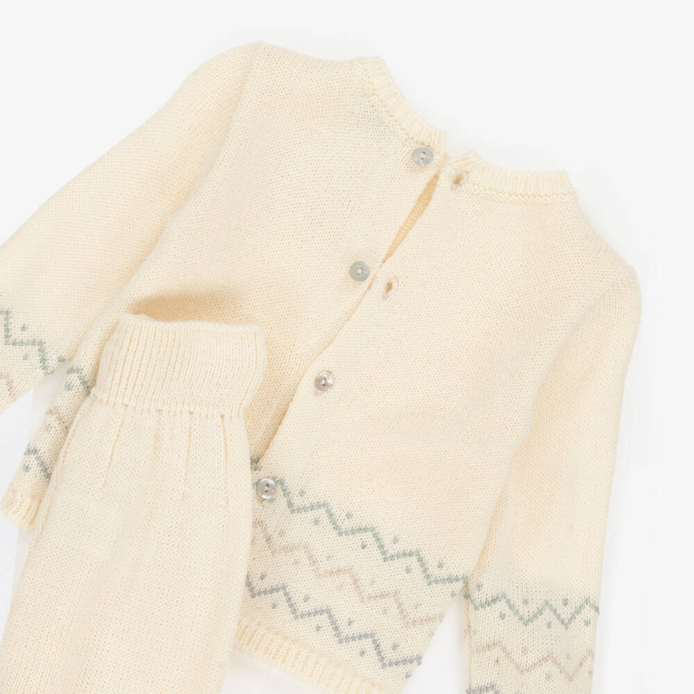 Mebi-Кремовый вязаный комплект Fair Isle для мальчиков | Childrensalon Outlet