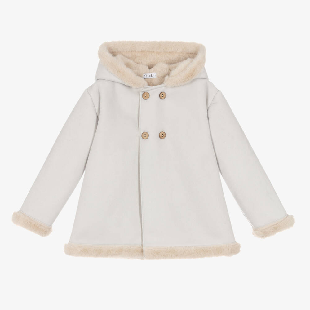 Mebi-Boys Ivory Faux Suede Coat | Childrensalon Outlet