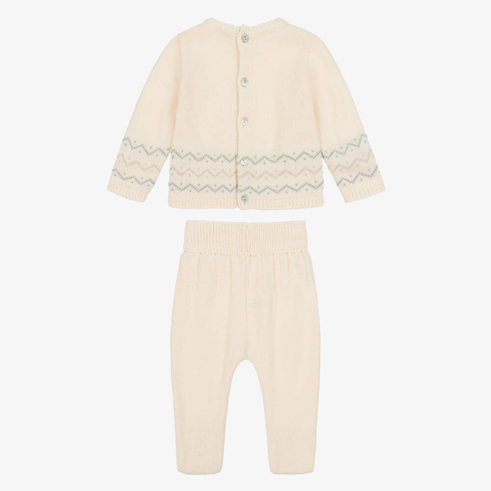 Mebi-طقم صوفي عاجي بنقشة فير آيل للأولاد | Childrensalon Outlet