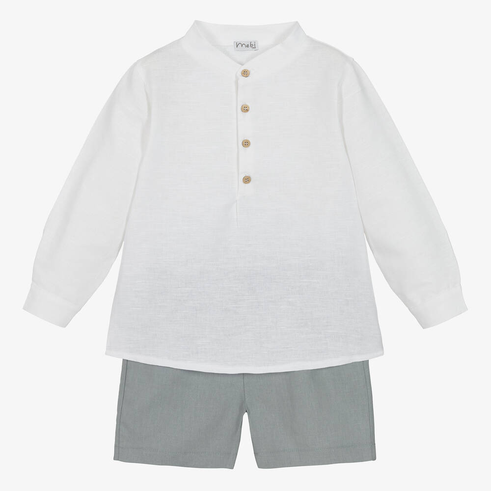 Mebi - Ensemble short en lin et coton | Childrensalon