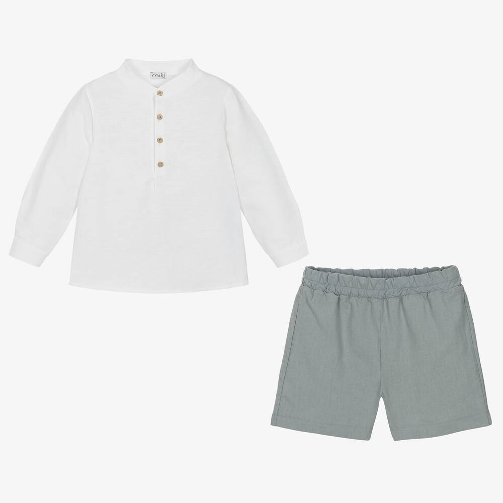 Mebi-Льняная рубашка и шорты из хлопка | Childrensalon Outlet