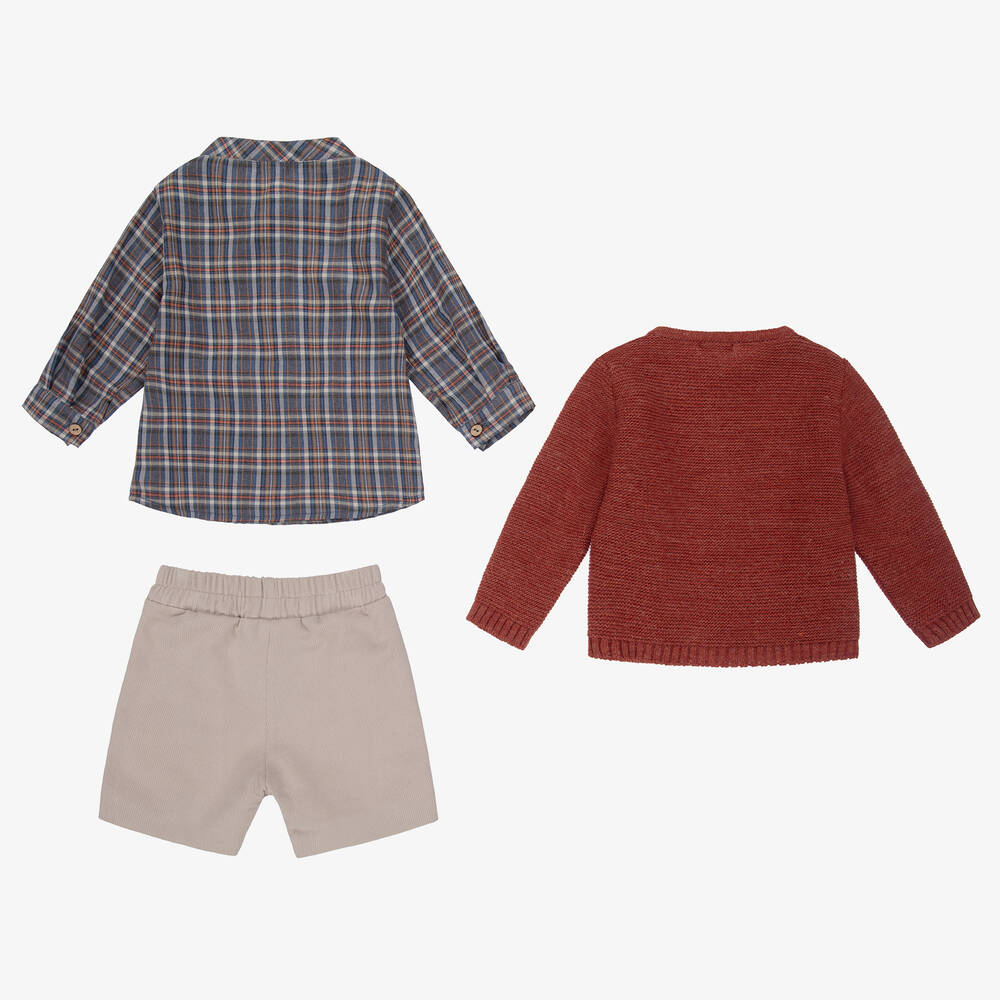 Mebi-Красно-синий комплект с шортами для мальчиков | Childrensalon Outlet