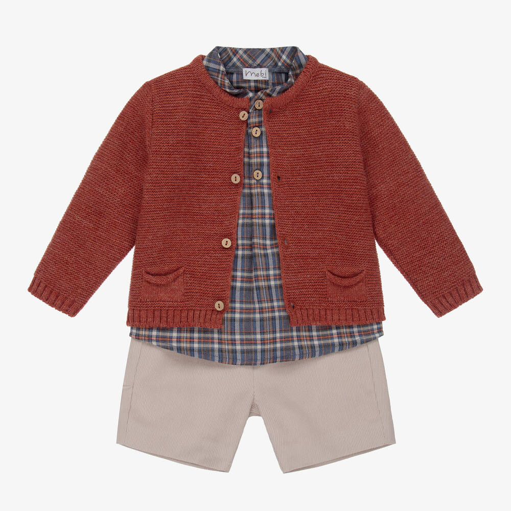 Mebi - Красно-синий комплект с шортами для мальчиков | Childrensalon