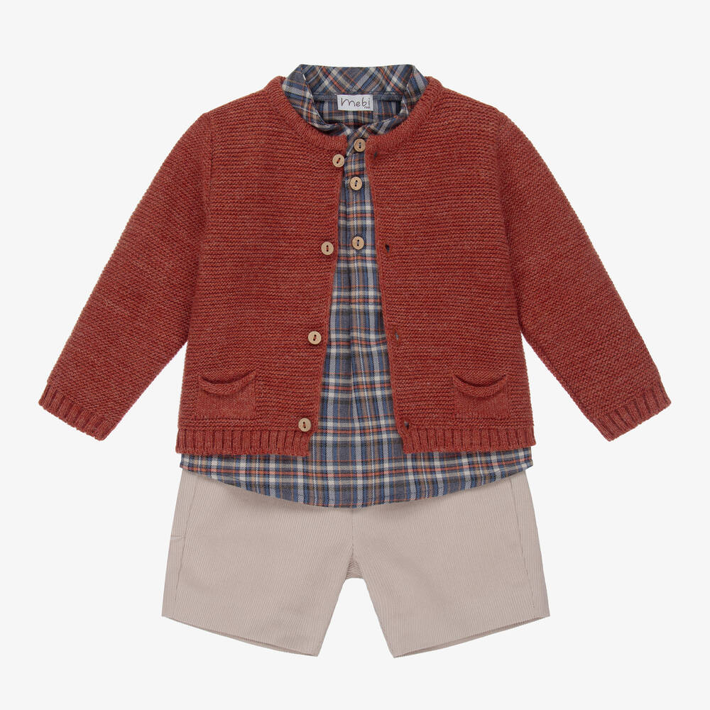Mebi-Красно-синий комплект с шортами для мальчиков | Childrensalon Outlet