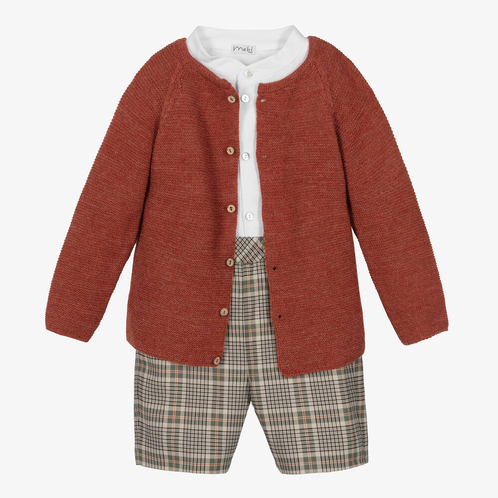 Mebi-Красно-зеленый комплект с шортами из хлопка | Childrensalon Outlet
