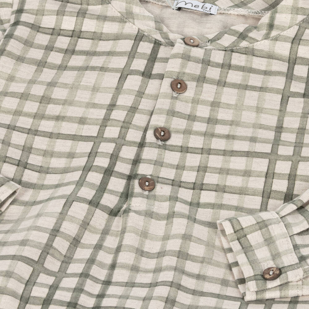 Mebi-Boys Sage Check Shirt and Shorts | Childrensalon Outlet