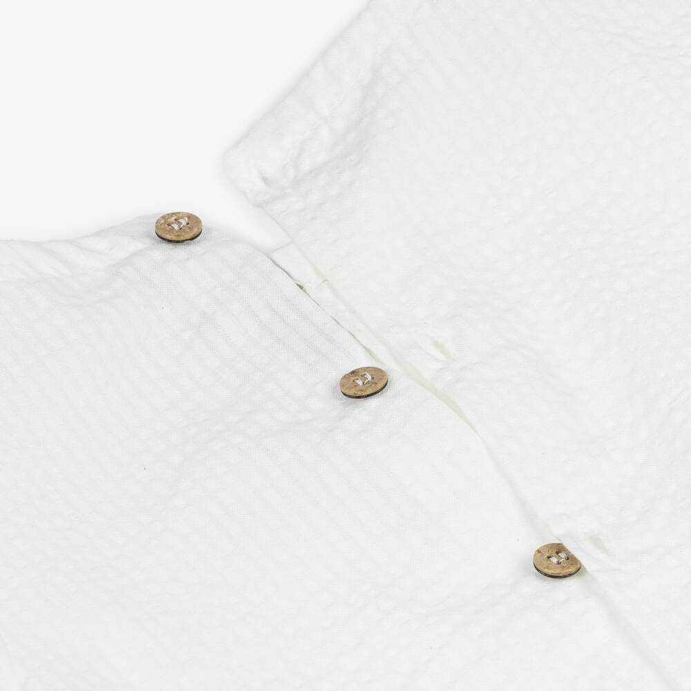 Mebi-Boys Seersucker Blue Braced Shorts Set | Childrensalon Outlet