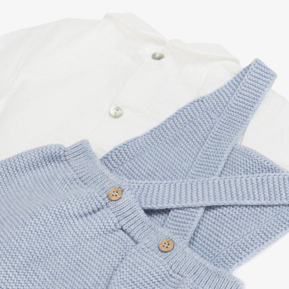 Mebi-Boys Soft Blue Knit Set | Childrensalon Outlet