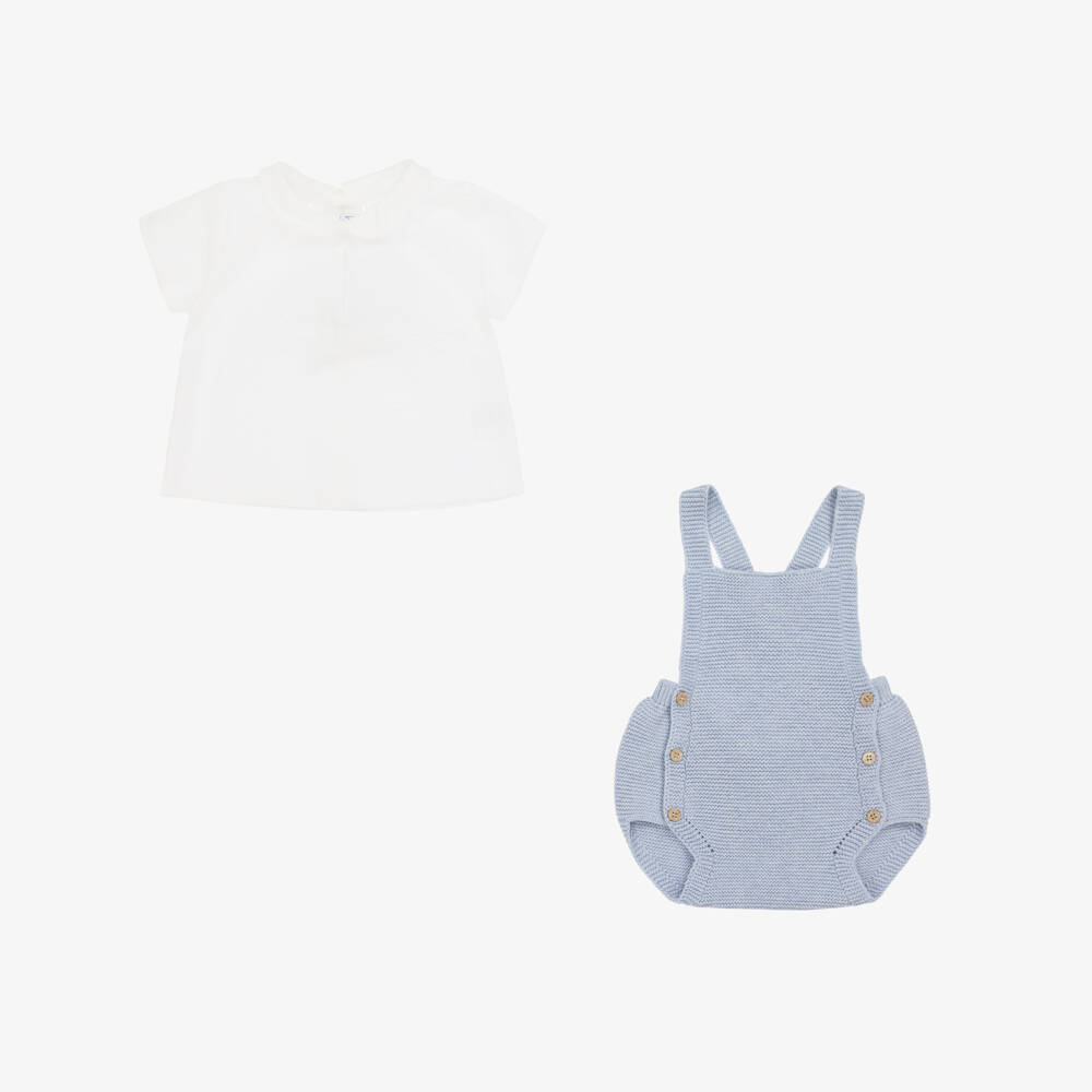 Mebi-Boys Soft Blue Knit Set | Childrensalon Outlet
