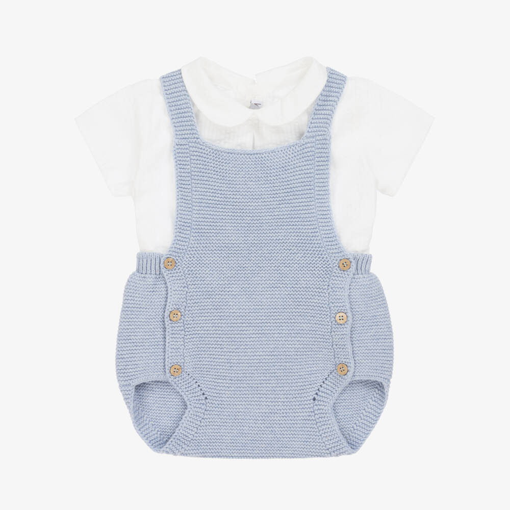 Mebi-Boys Soft Blue Knit Set | Childrensalon Outlet