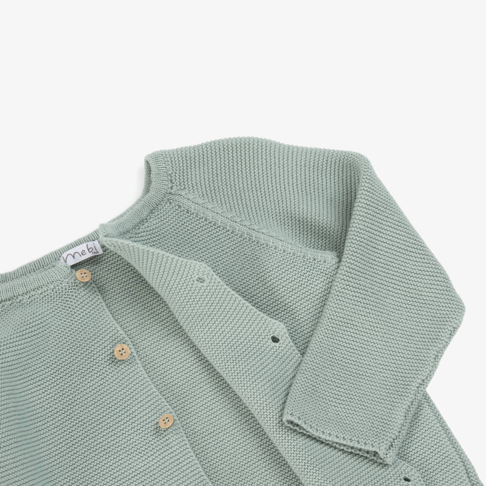 Mebi-كارديجان ناعم محبوك أخضر للأولاد | Childrensalon Outlet