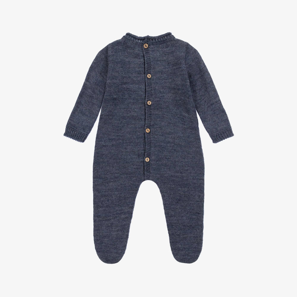 Mebi-Boys Soft Wool Babygrow | Childrensalon Outlet