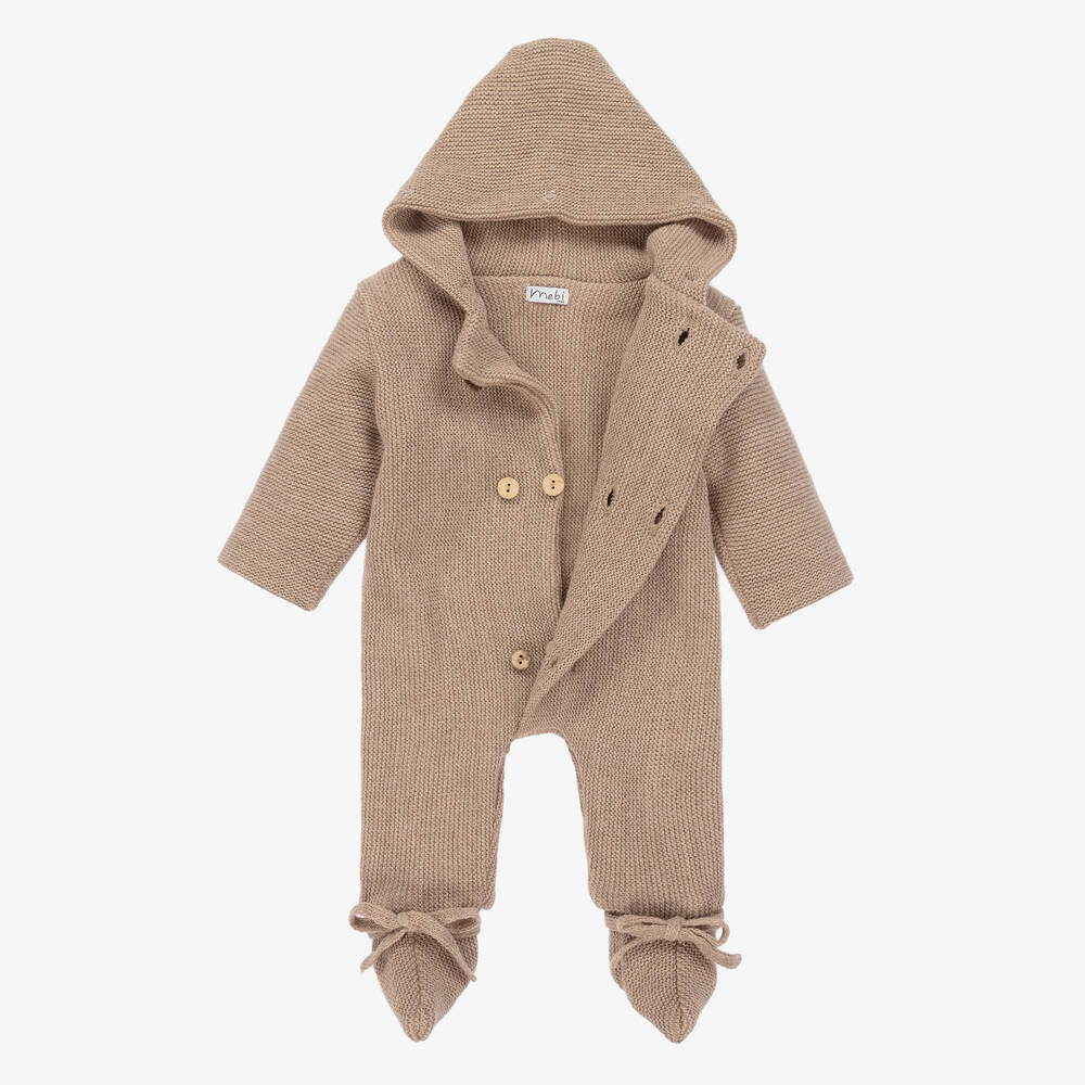 ميبي-أوفرول للخروج مزيج صوف محبوك لون بني للأطفال | Childrensalon Outlet