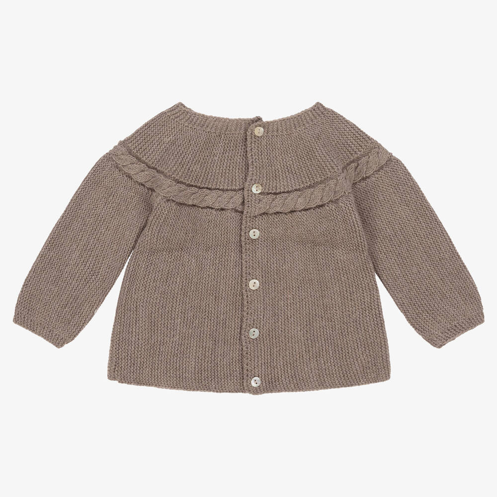 ميبي-Brown Knitted Baby Sweater | Childrensalon Outlet