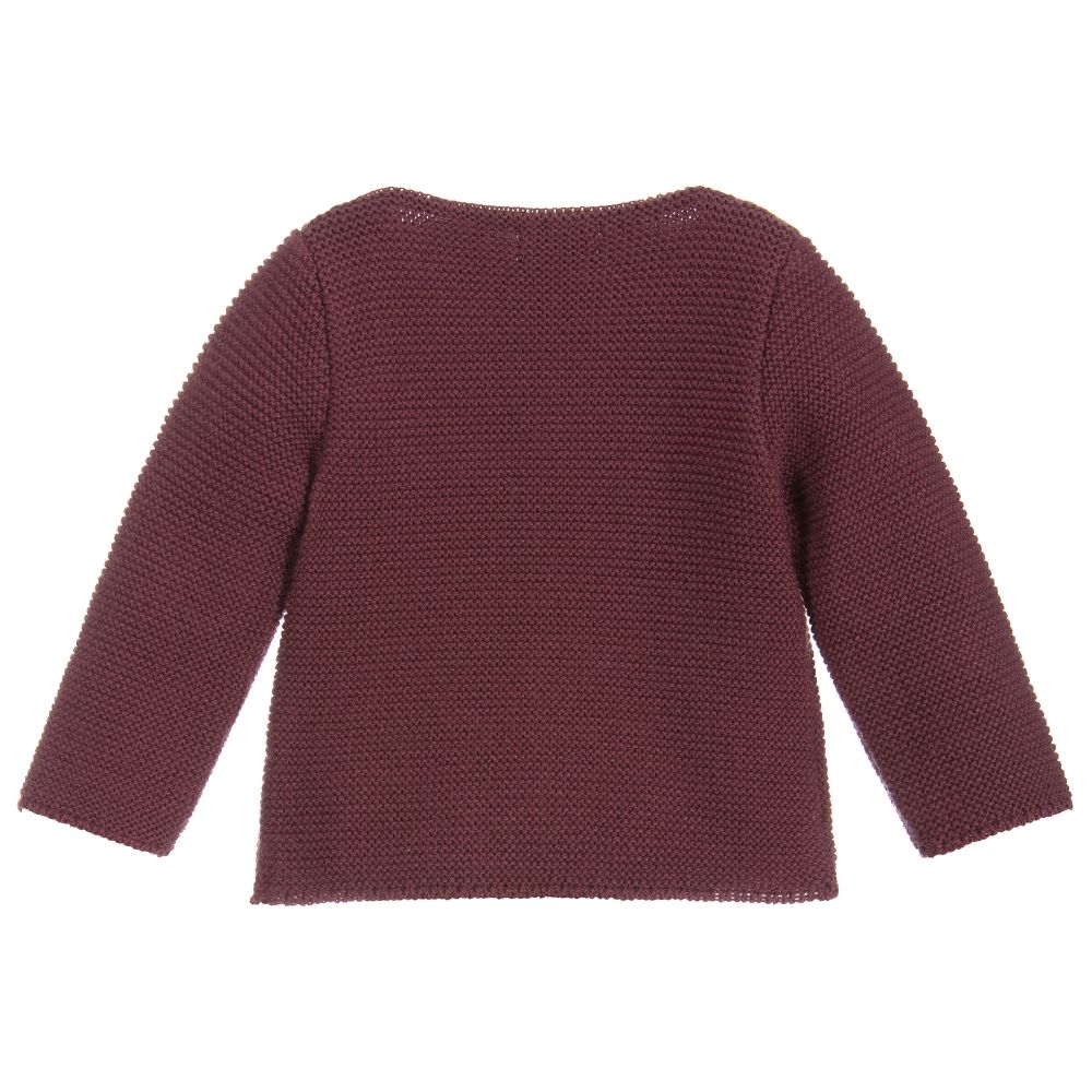 Burgundy cardigan baby girl cheap