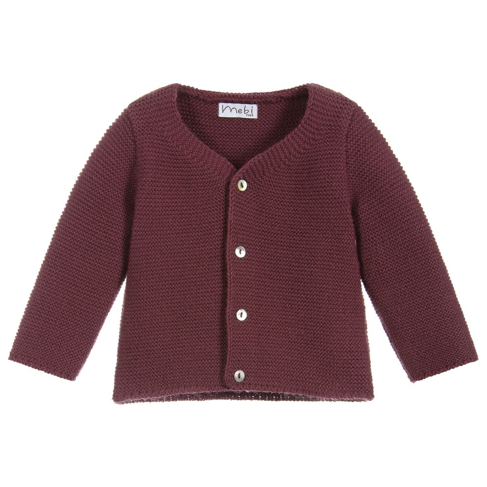 Mebi - Burgundy Red Knitted Cardigan | Childrensalon Outlet
