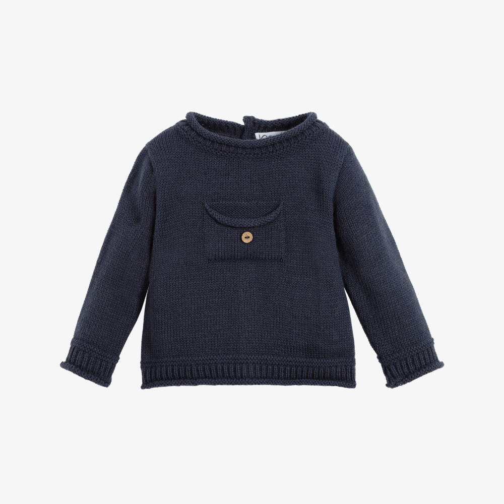 Mebi-Dark Blue Knitted Sweater | Childrensalon Outlet