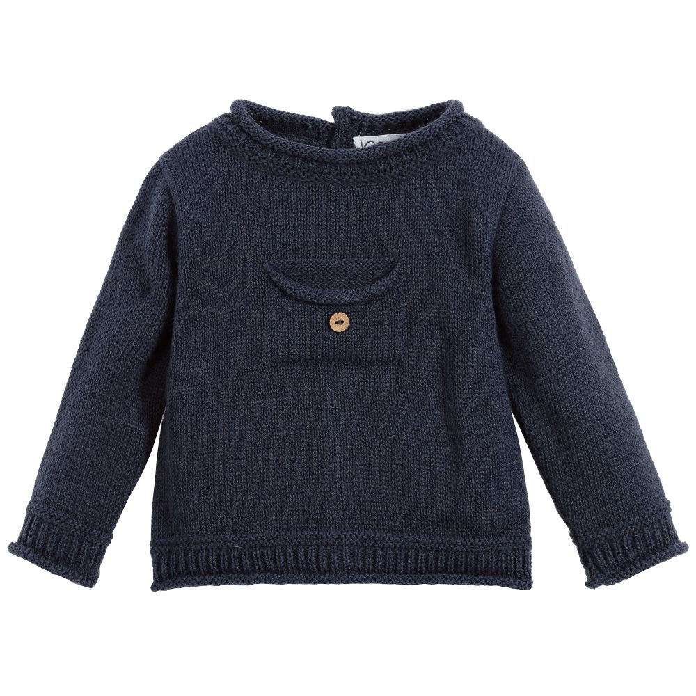 Mebi - Dark Blue Knitted Sweater | Childrensalon