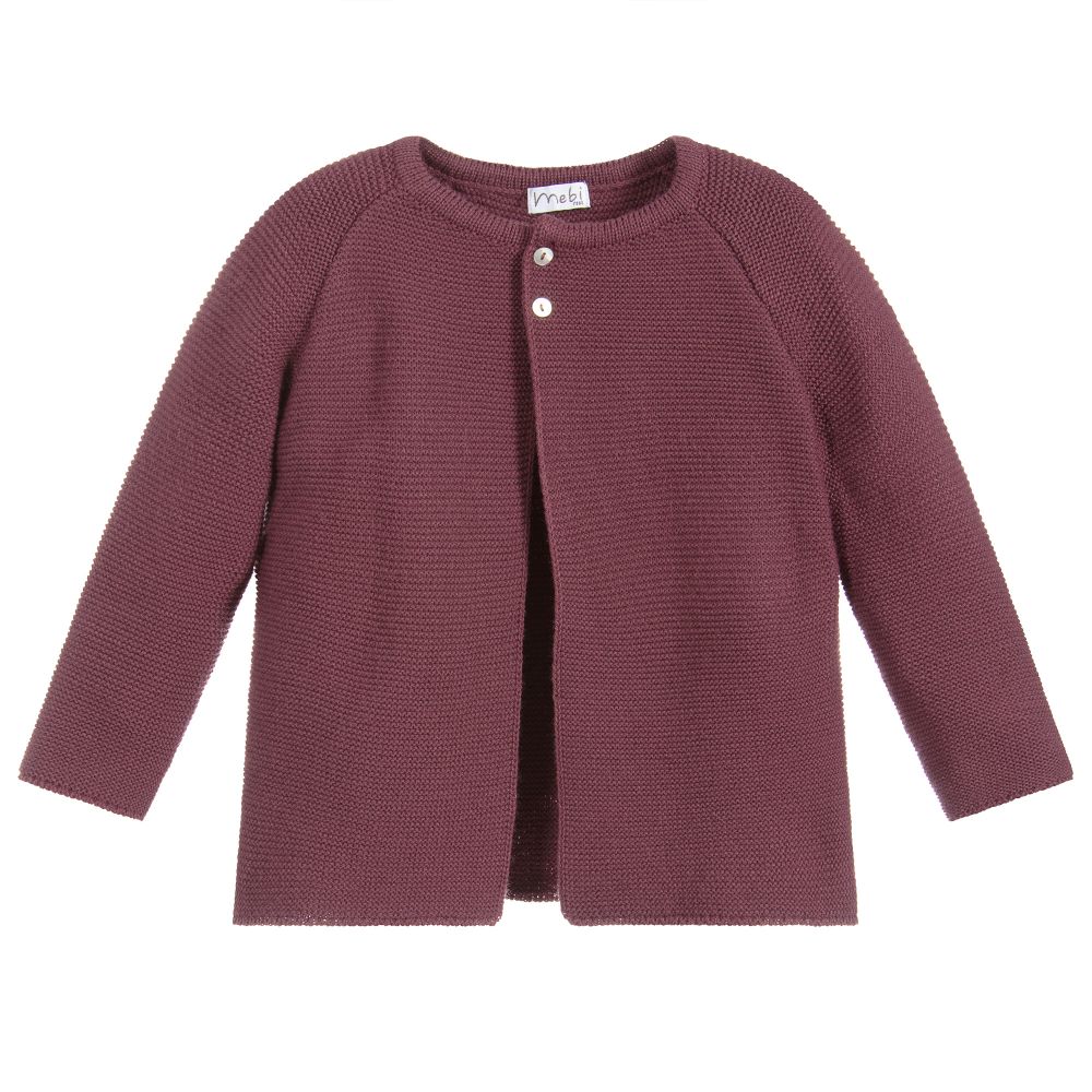 Mebi-Dark Red Knitted Cardigan | Childrensalon Outlet